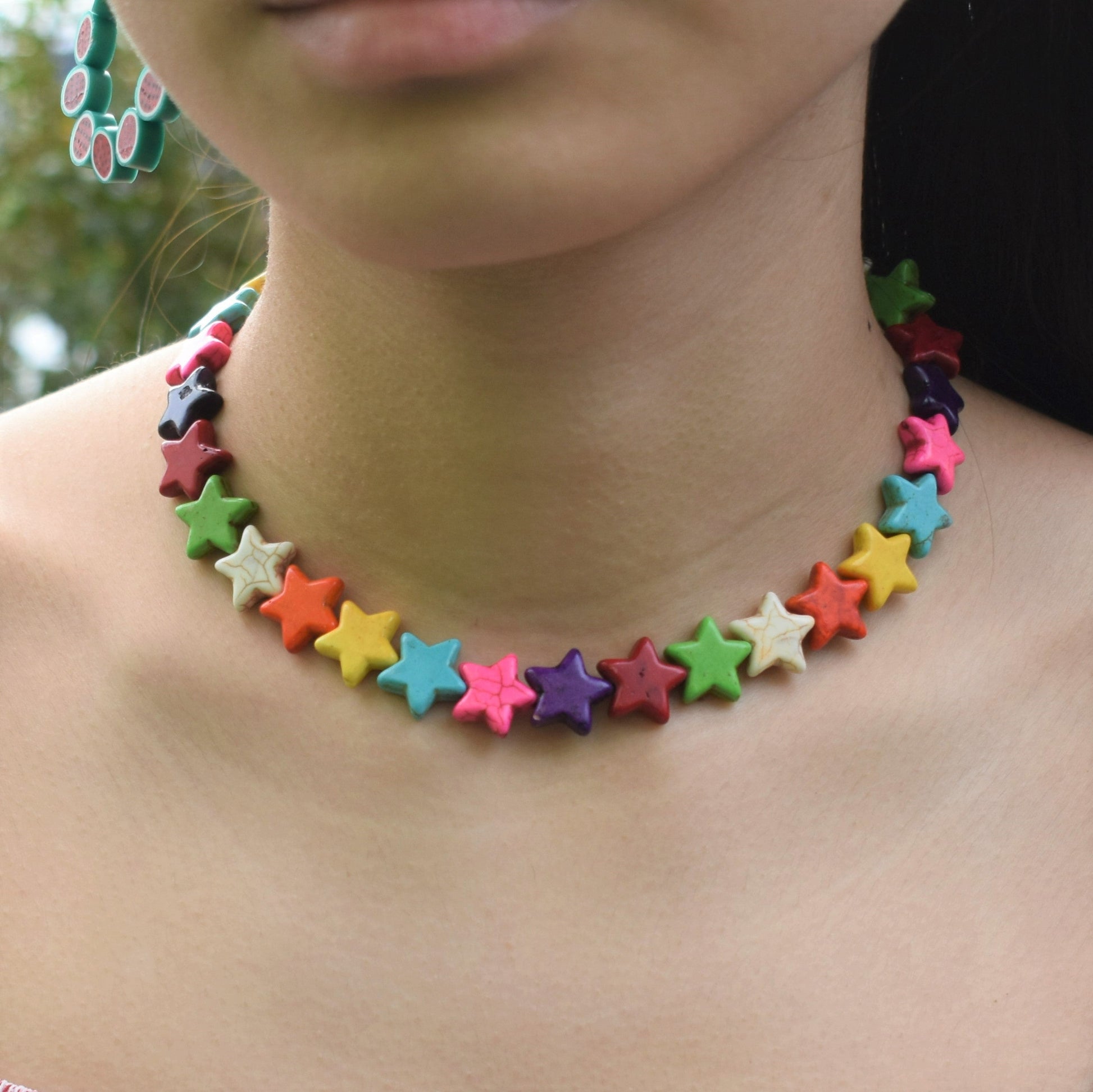 Multicoloured Star Beaded Choker Necklace | by Ifemi Jewels-2