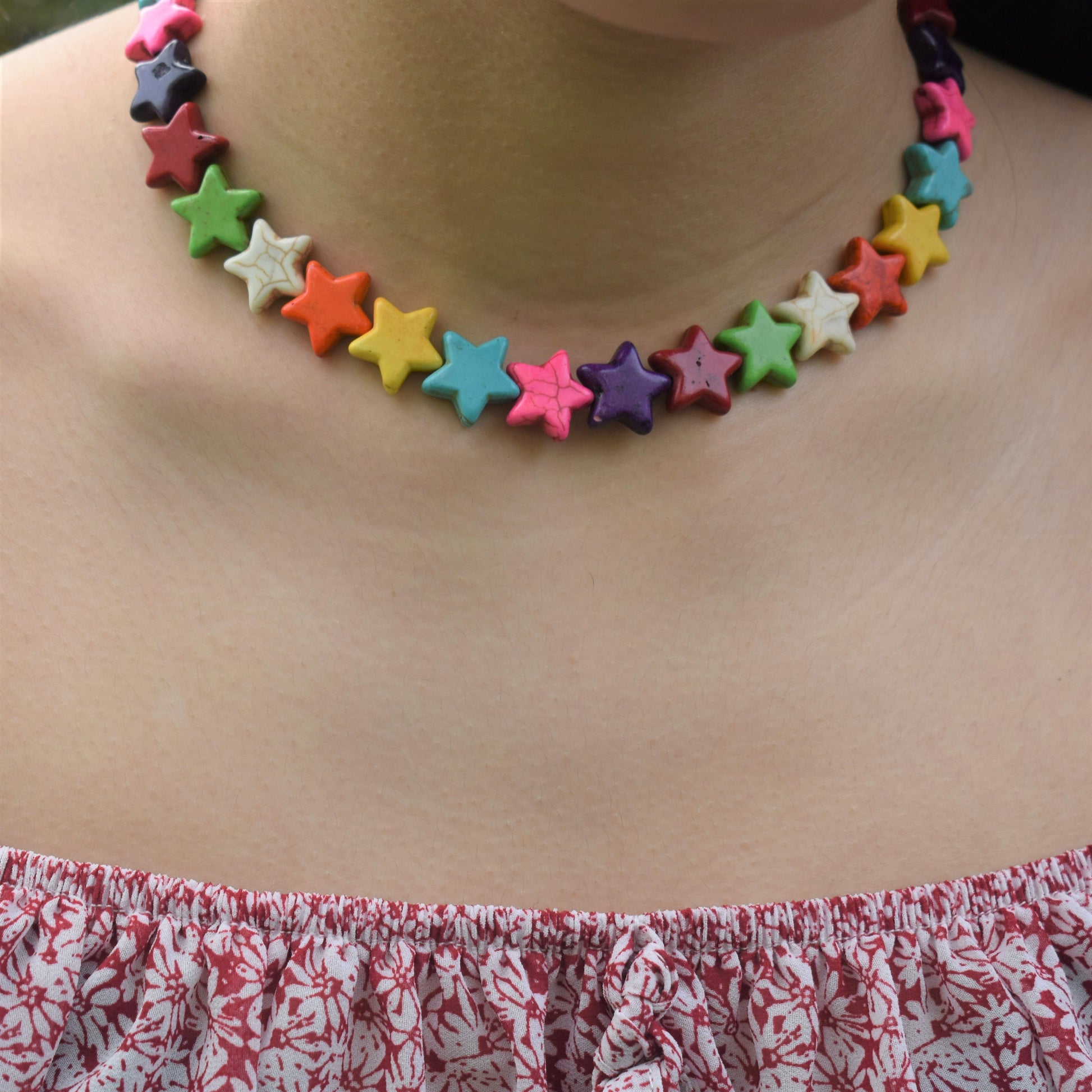 Multicoloured Star Beaded Choker Necklace | by Ifemi Jewels-1
