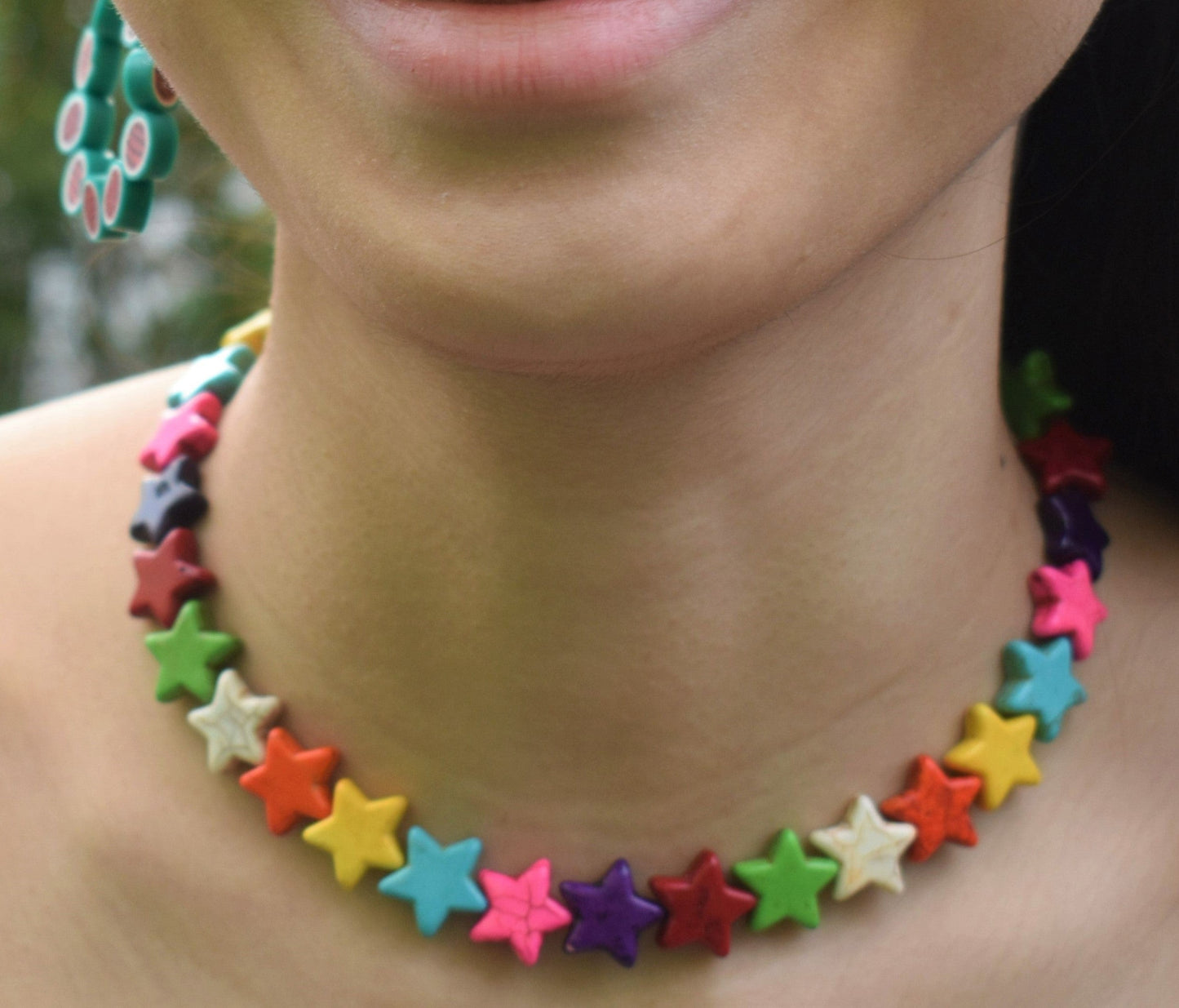 Multicoloured Star Beaded Choker Necklace | by Ifemi Jewels-4